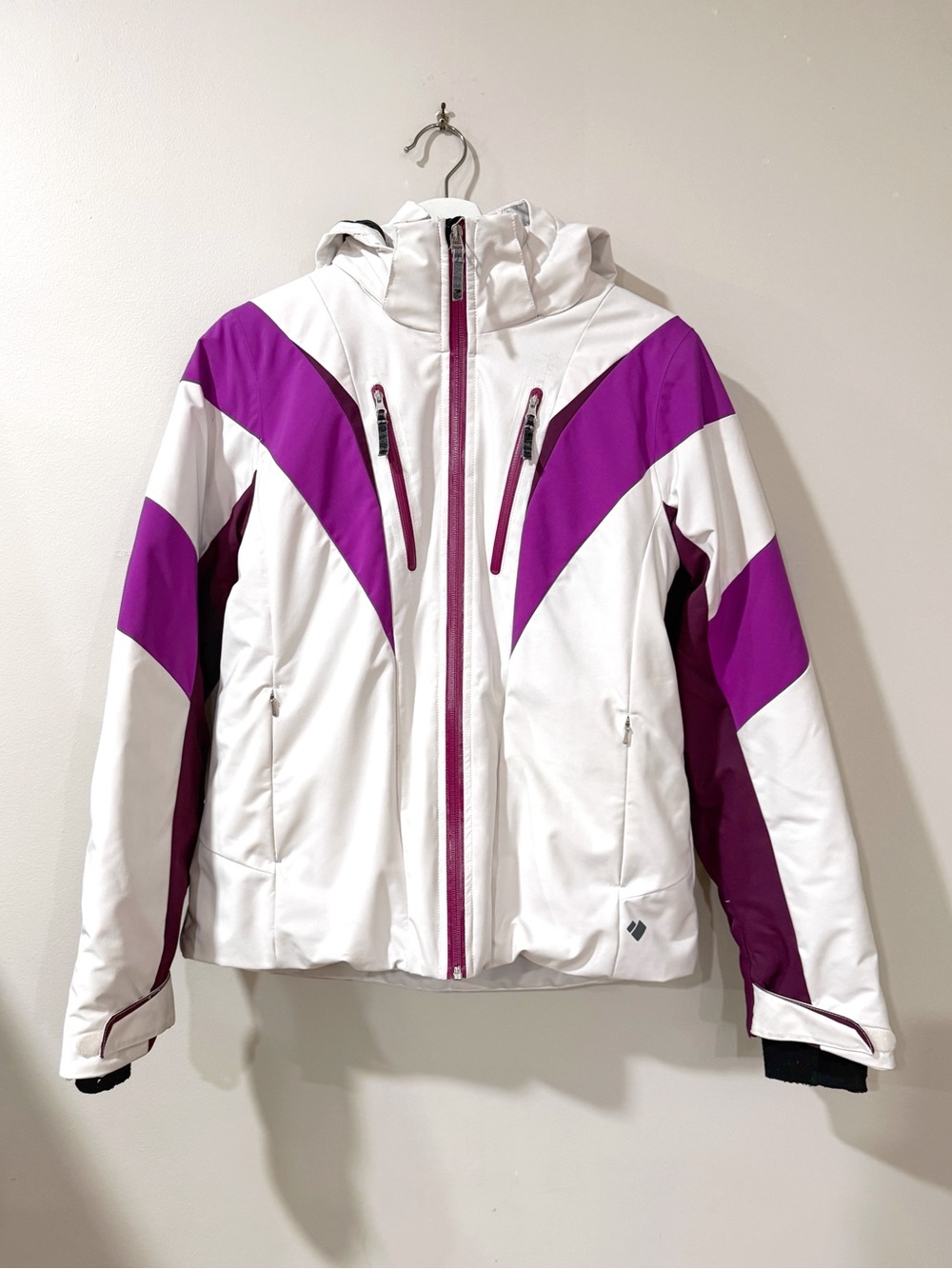 Obermeyer Teen XL 18 Womens S White Purple Insulated Ski Jacket Sportswear